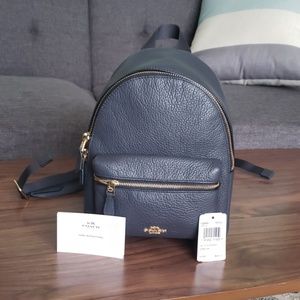 coach navy backpack